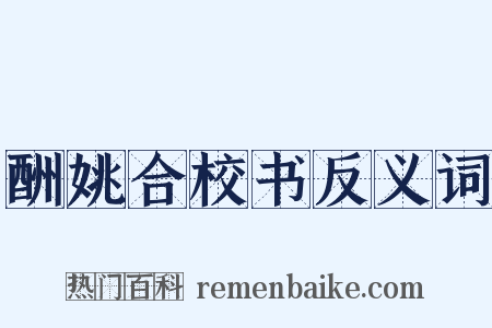 酬姚合校书反义词是什么意思的图片